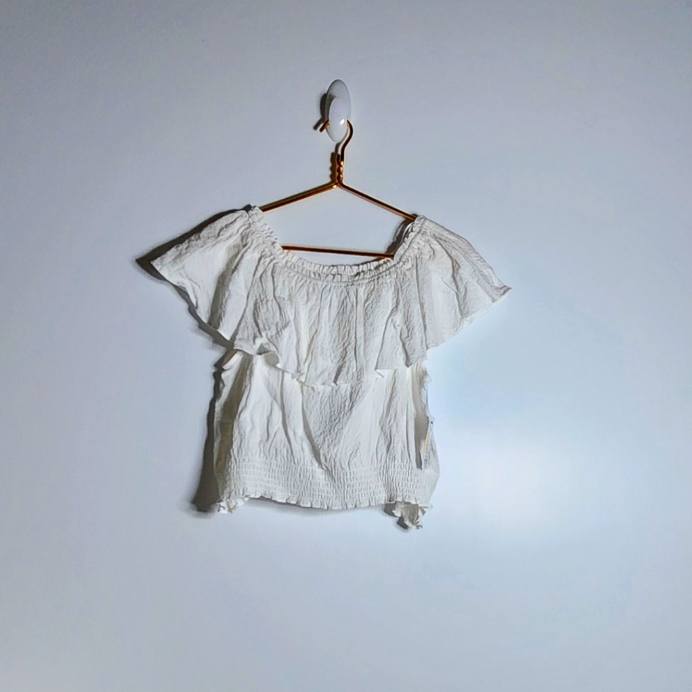 Nine West Cropped Blouse in White size XXL